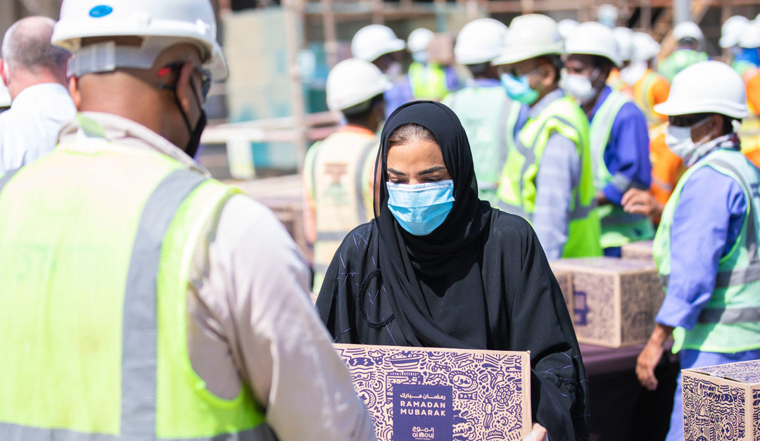 Al Mouj Muscat volunteers distribute Ramadan charity boxes