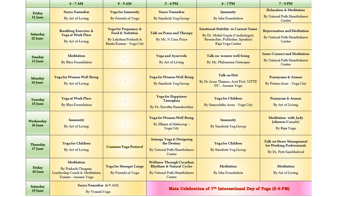 Embassy of India invites participation of Omani citizens, expatriates and Indian nationals to celebrate 7th International Day of Yoga