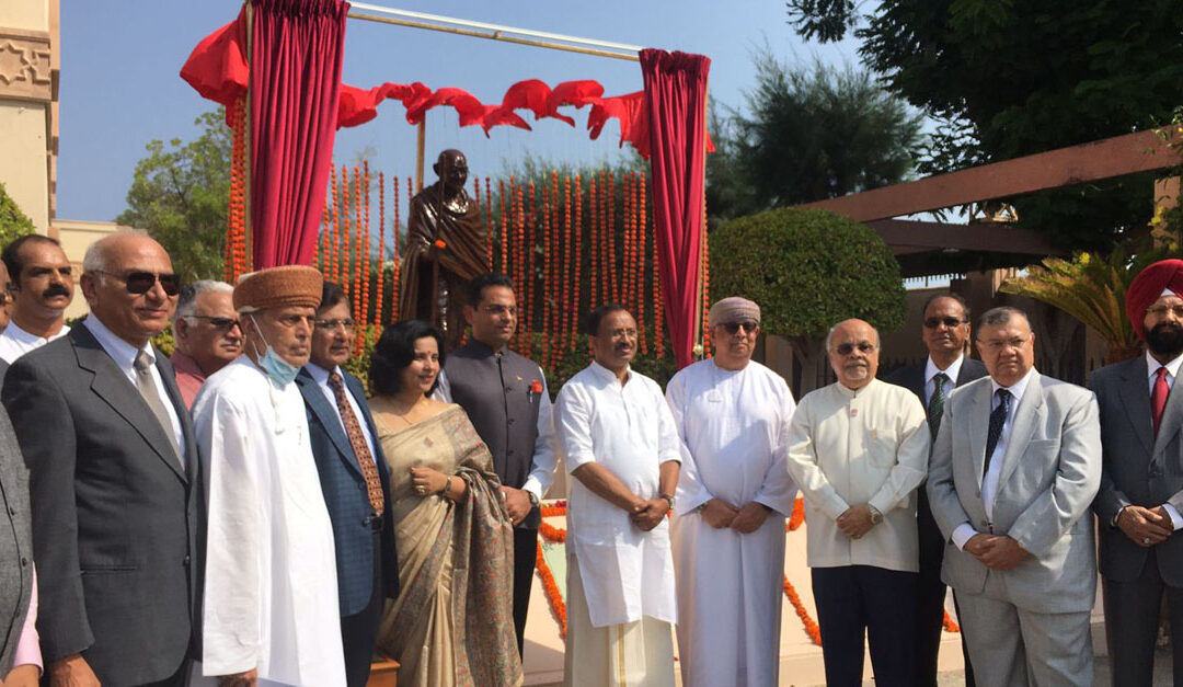 Muraleedharan unveils first-ever Gandhi statue at Indian embassy premises