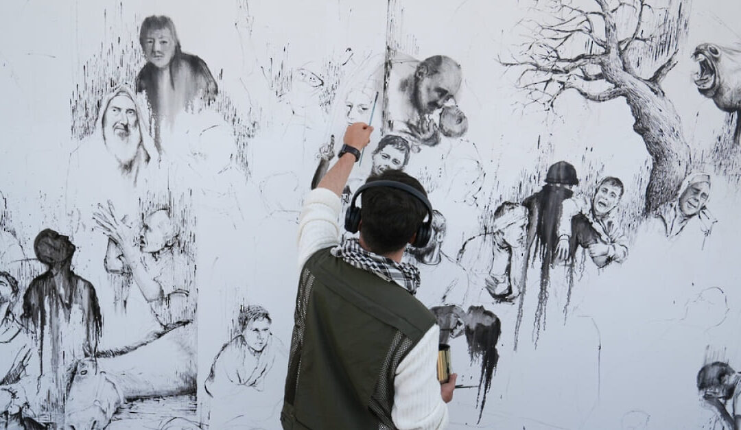 Turkish artist’s 30-foot painting in Istanbul highlights Gaza’s suffering