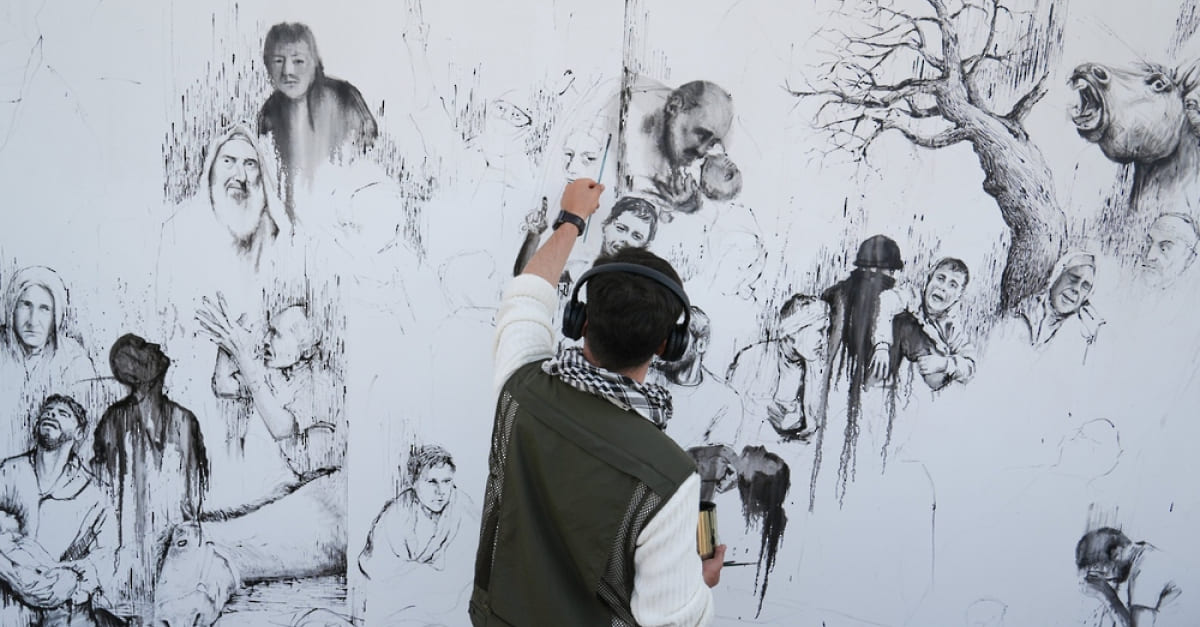 Turkish artist's 30-foot painting in Istanbul highlights Gaza's ...